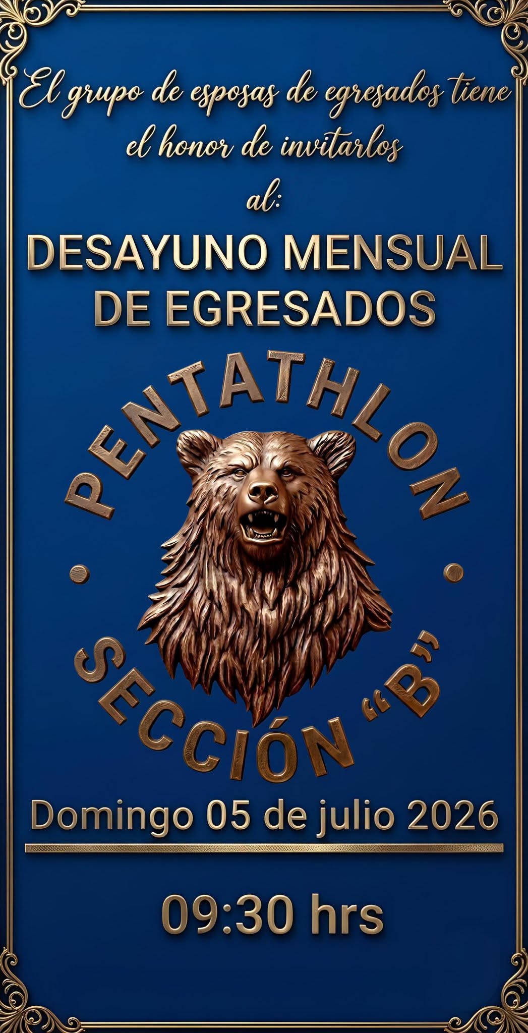 invitación esposas al desayuno de egresados julio de 2026